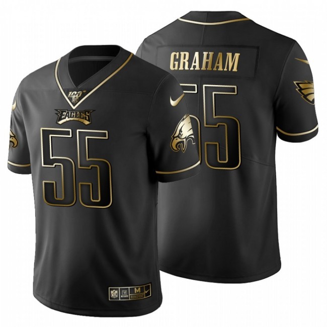Philadelphia Eagles #55 Brandon Graham Men's Nike Black Golden Limited NFL 100 Jersey