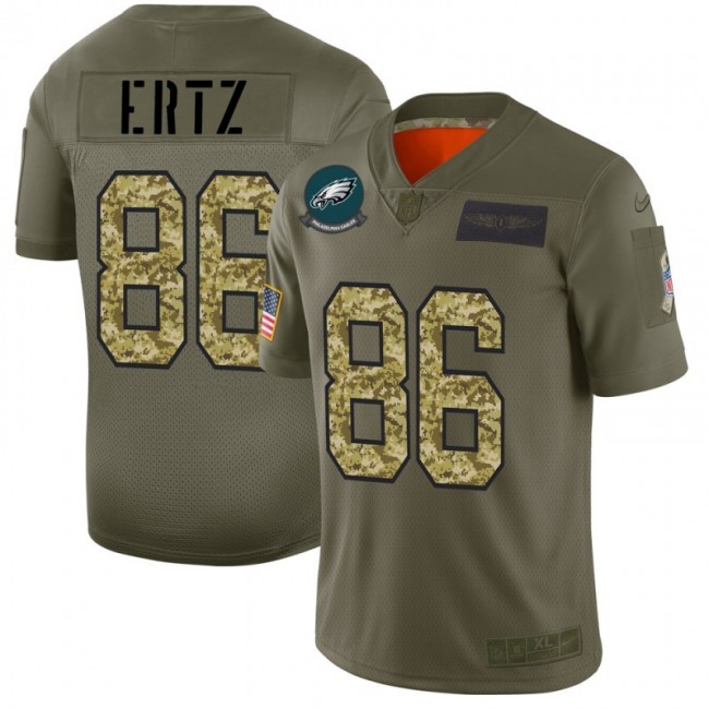 Philadelphia Eagles #86 Zach Ertz Men's Nike 2019 Olive Camo Salute To Service Limited NFL Jersey