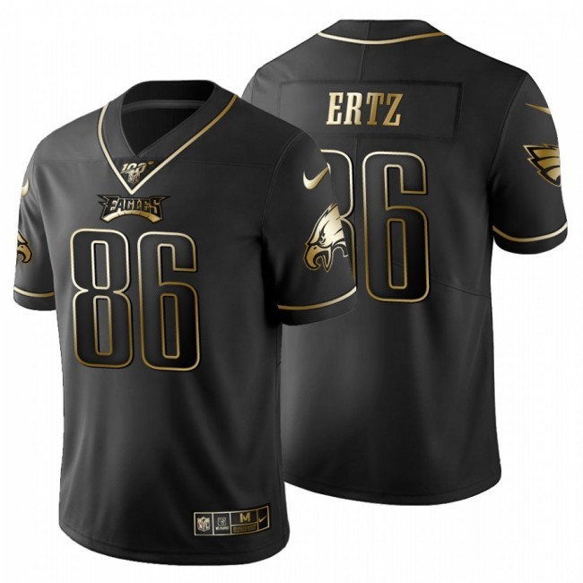 Philadelphia Eagles #86 Zach Ertz Men's Nike Black Golden Limited NFL 100 Jersey