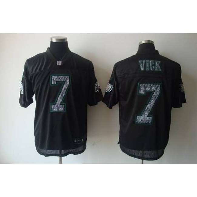 Sideline Black United Eagles #7 Michael Vick Black Stitched NFL Jersey