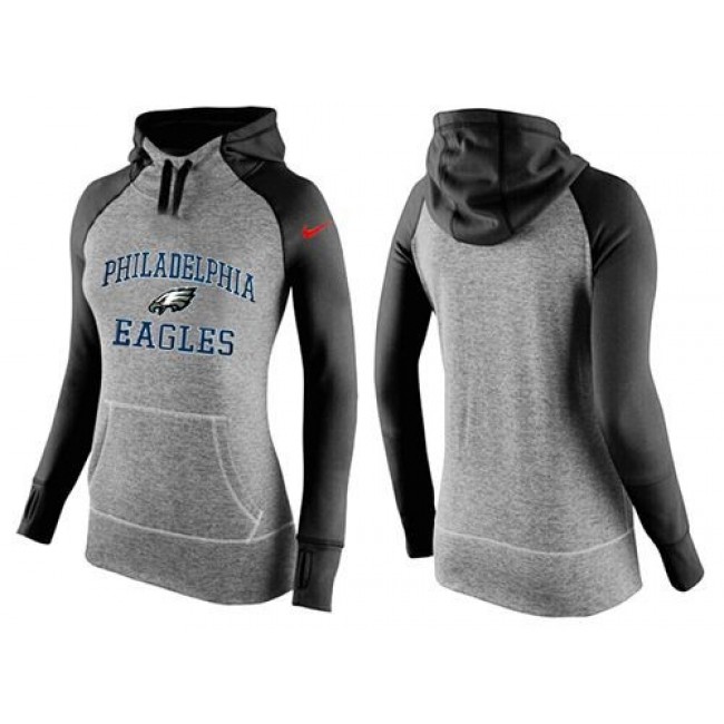 Women's Philadelphia Eagles Hoodie Grey Black-2 Jersey