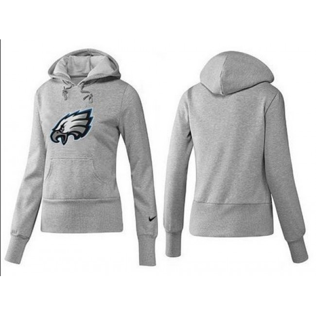 Women's Philadelphia Eagles Logo Pullover Hoodie Grey Jersey
