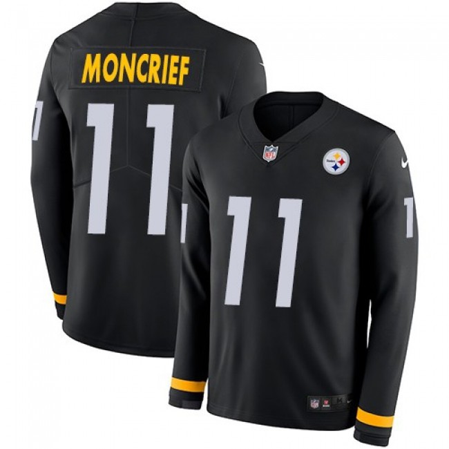 Nike Steelers #11 Donte Moncrief Black Team Color Men's Stitched NFL Limited Therma Long Sleeve Jersey