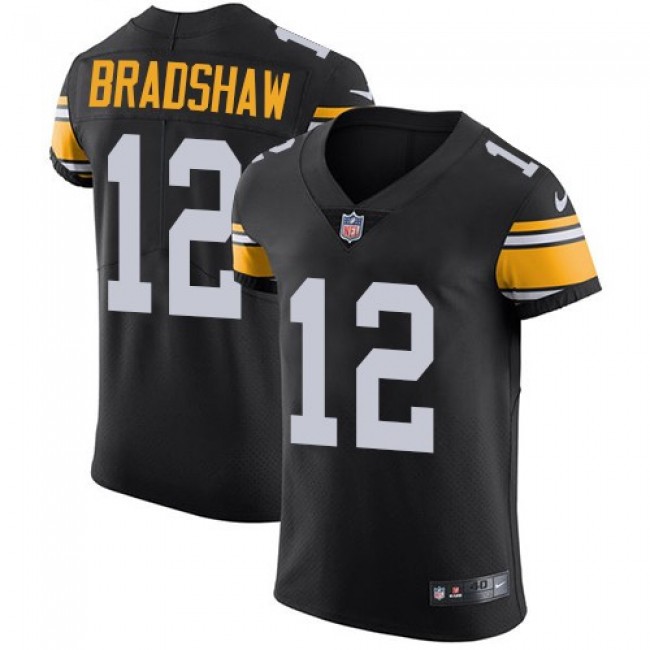 Nike Steelers #12 Terry Bradshaw Black Alternate Men's Stitched NFL Vapor Untouchable Elite Jersey