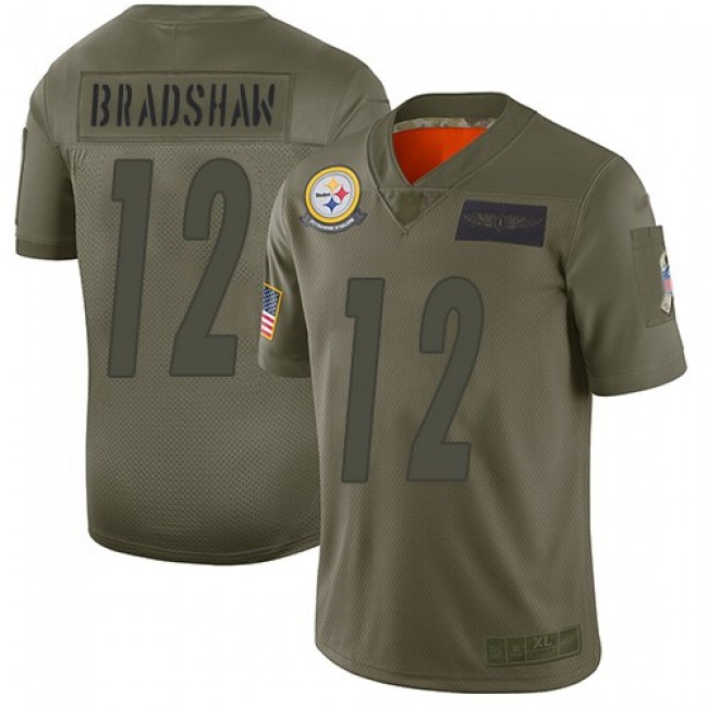 Nike Steelers #12 Terry Bradshaw Camo Men's Stitched NFL Limited 2019 Salute To Service Jersey