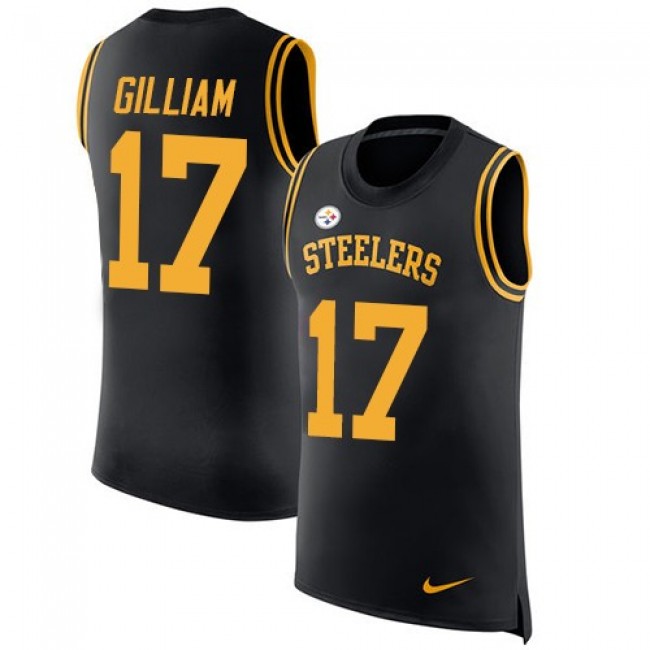 Nike Steelers #17 Joe Gilliam Black Team Color Men's Stitched NFL Limited Rush Tank Top Jersey