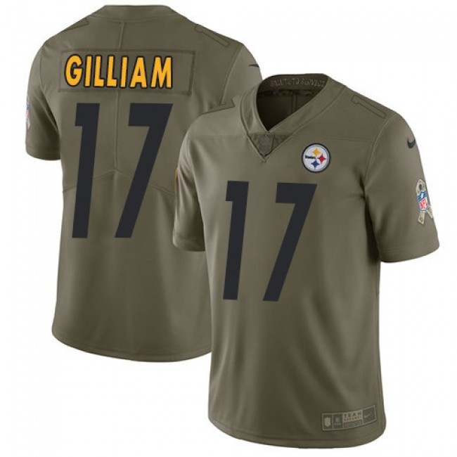 Nike Steelers #17 Joe Gilliam Olive Men's Stitched NFL Limited 2017 Salute to Service Jersey