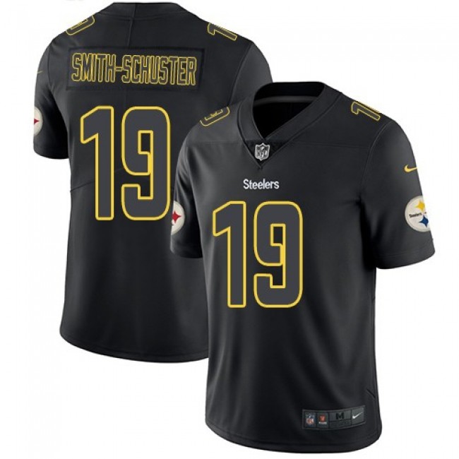 Nike Steelers #19 JuJu Smith-Schuster Black Men's Stitched NFL Limited Rush Impact Jersey