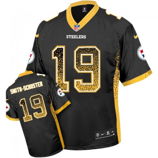 Nike Steelers #19 JuJu Smith-Schuster Black Team Color Men's Stitched NFL Elite Drift Fashion Jersey