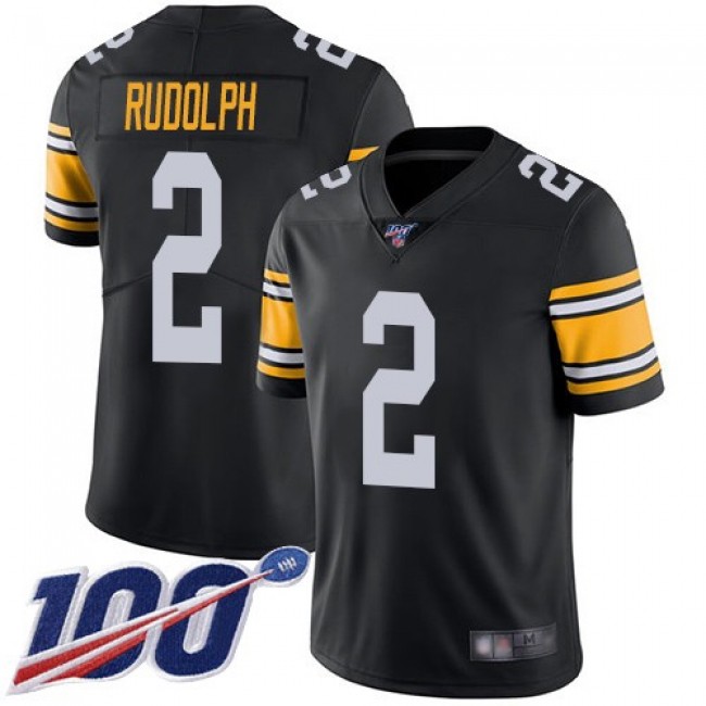 Nike Steelers #2 Mason Rudolph Black Alternate Men's Stitched NFL 100th Season Vapor Limited Jersey