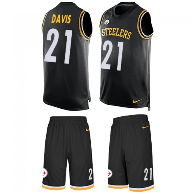 Nike Steelers #21 Sean Davis Black Team Color Men's Stitched NFL Limited Tank Top Suit Jersey