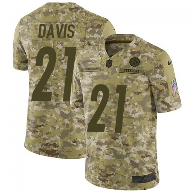 Nike Steelers #21 Sean Davis Camo Men's Stitched NFL Limited 2018 Salute To Service Jersey