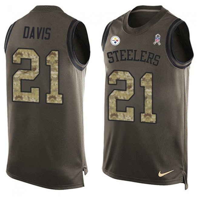 Nike Steelers #21 Sean Davis Green Men's Stitched NFL Limited Salute To Service Tank Top Jersey