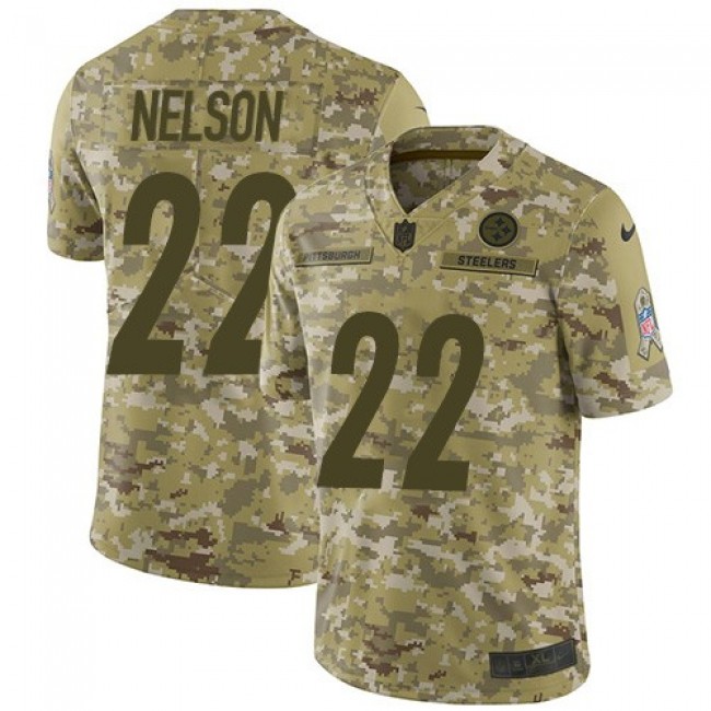 Nike Steelers #22 Steven Nelson Camo Men's Stitched NFL Limited 2018 Salute To Service Jersey