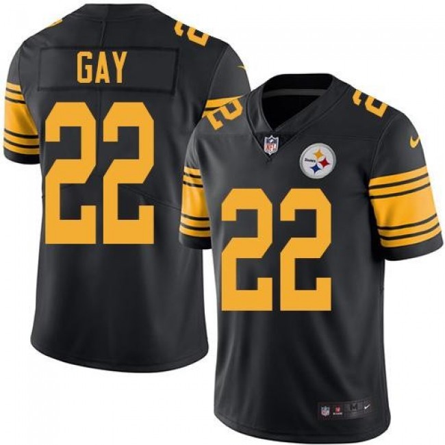 Pittsburgh Steelers #22 William Gay Black Youth Stitched NFL Limited Rush Jersey