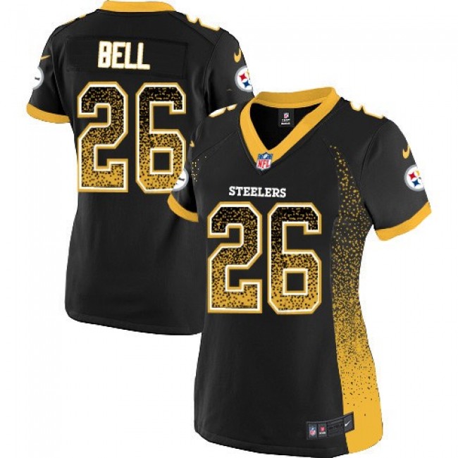 Women's Steelers #26 Le'Veon Bell Black Team Color Stitched NFL Elite Drift Jersey