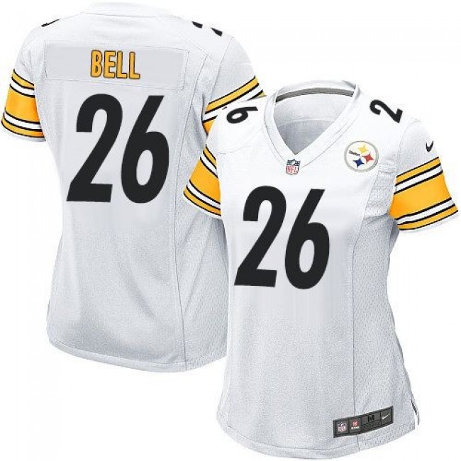 Women's Steelers #26 Le'Veon Bell White Stitched NFL Elite Jersey