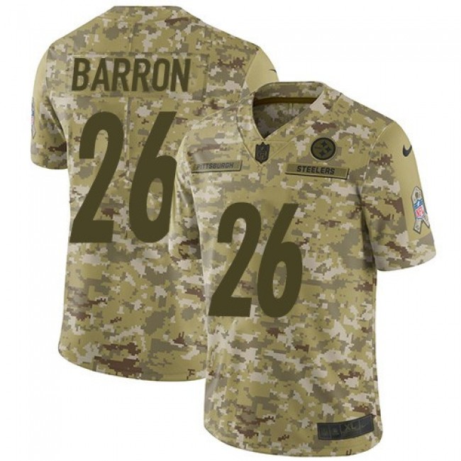 Nike Steelers #26 Mark Barron Camo Men's Stitched NFL Limited 2018 Salute To Service Jersey