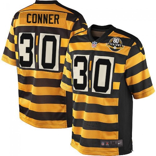 Pittsburgh Steelers #30 James Conner Black-Yellow Alternate Youth Stitched NFL Elite Jersey