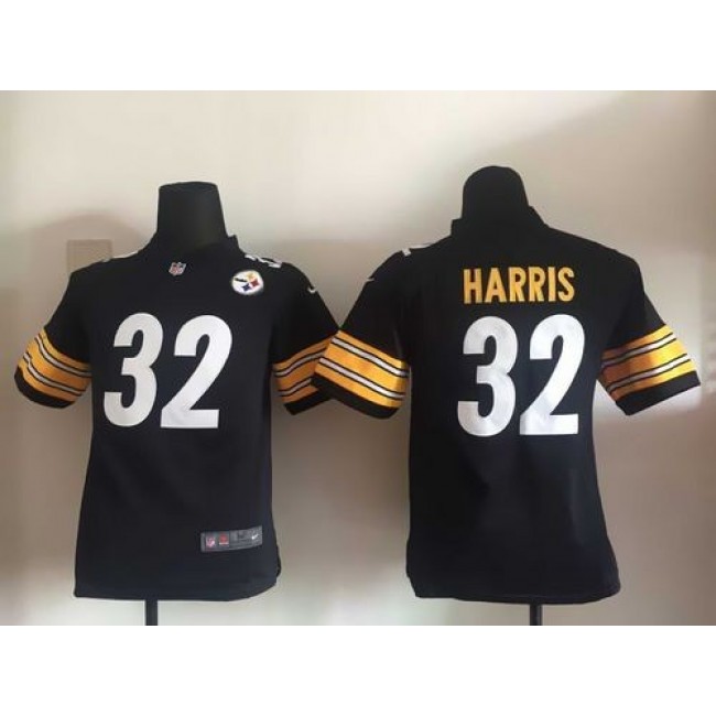 Pittsburgh Steelers #32 Franco Harris Black Team Color Youth Stitched NFL Elite Jersey