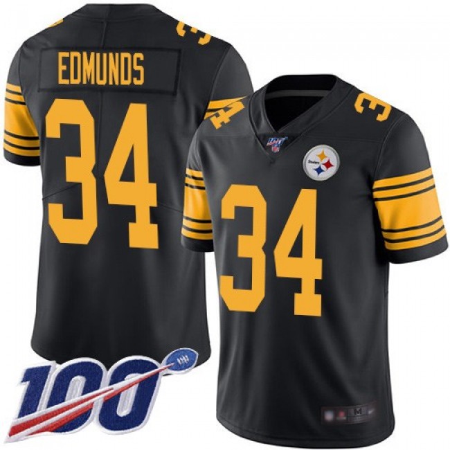 Nike Steelers #34 Terrell Edmunds Black Men's Stitched NFL Limited Rush 100th Season Jersey