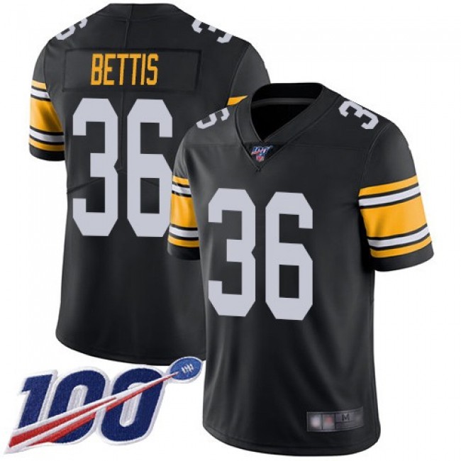 Nike Steelers #36 Jerome Bettis Black Alternate Men's Stitched NFL 100th Season Vapor Limited Jersey