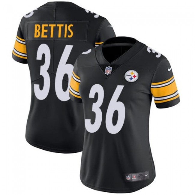 Women's Steelers #36 Jerome Bettis Black Team Color Stitched NFL Vapor Untouchable Limited Jersey