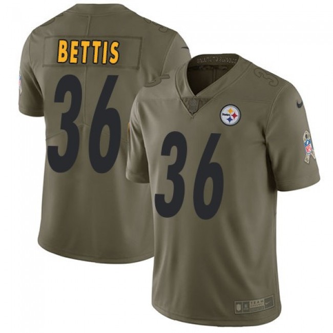 Pittsburgh Steelers #36 Jerome Bettis Olive Youth Stitched NFL Limited 2017 Salute to Service Jersey