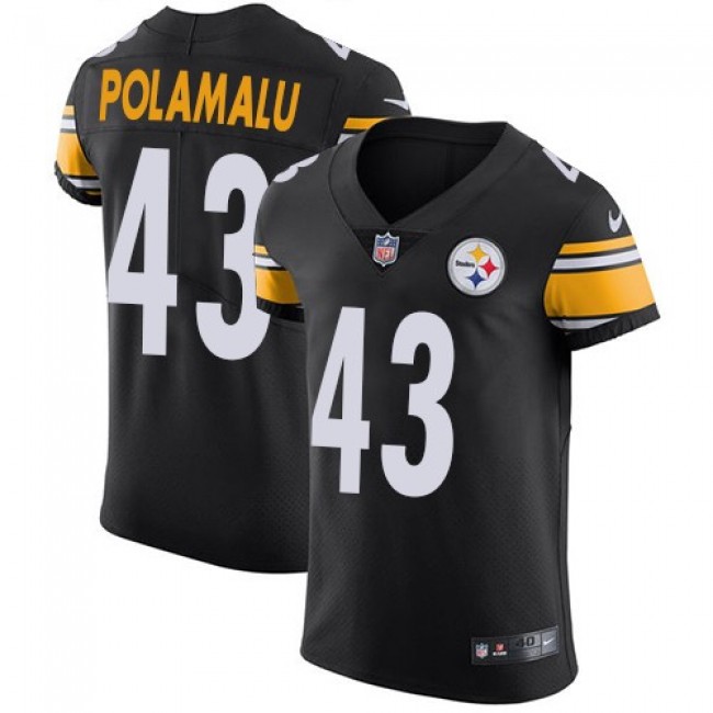 Nike Steelers #43 Troy Polamalu Black Team Color Men's Stitched NFL Vapor Untouchable Elite Jersey