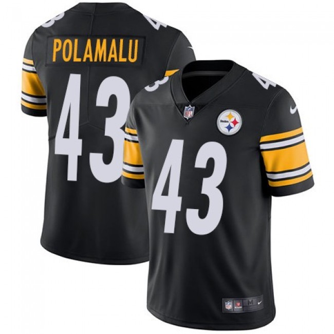 Pittsburgh Steelers #43 Troy Polamalu Black Team Color Youth Stitched NFL Vapor Untouchable Limited Jersey