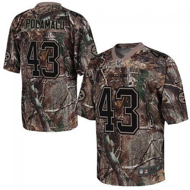 Pittsburgh Steelers #43 Troy Polamalu Camo Youth Stitched NFL Realtree Elite Jersey
