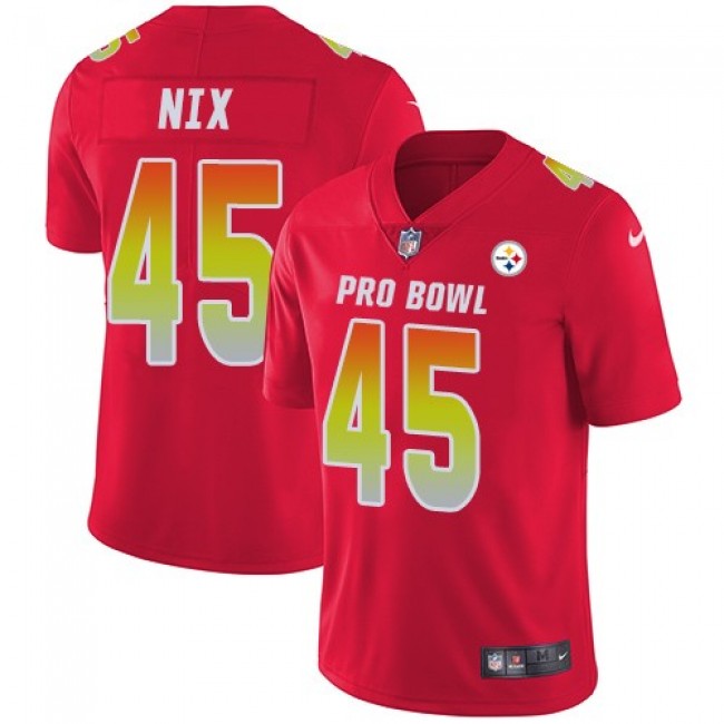 Pittsburgh Steelers #45 Roosevelt Nix Red Youth Stitched NFL Limited AFC 2018 Pro Bowl Jersey