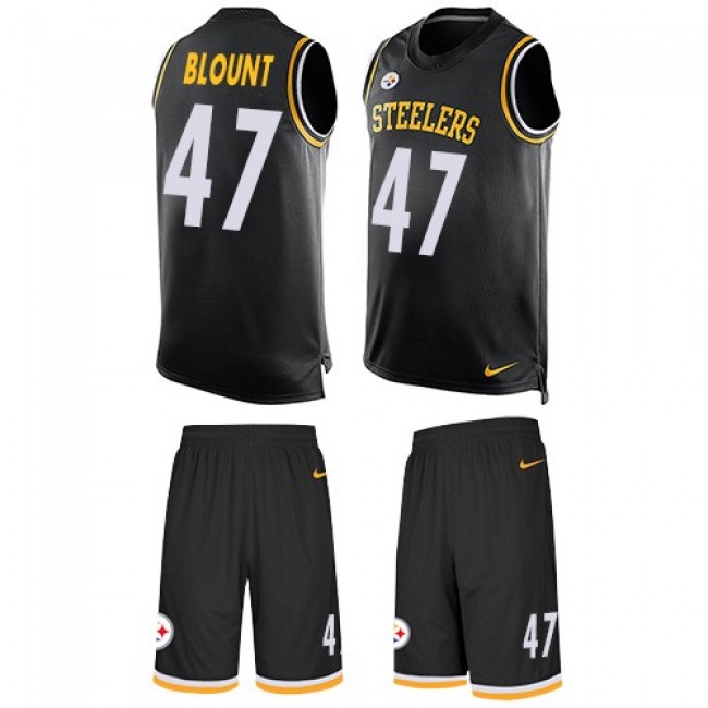 Nike Steelers #47 Mel Blount Black Team Color Men's Stitched NFL Limited Tank Top Suit Jersey