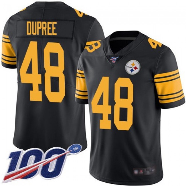 Nike Steelers #48 Bud Dupree Black Men's Stitched NFL Limited Rush 100th Season Jersey