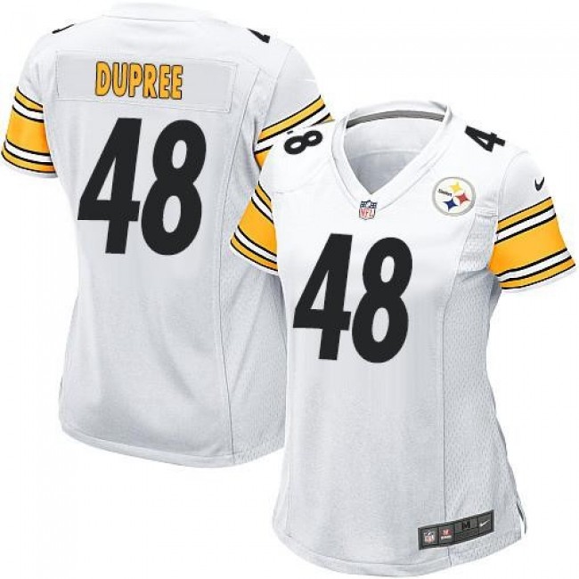 Women's Steelers #48 Bud Dupree White Stitched NFL Elite Jersey