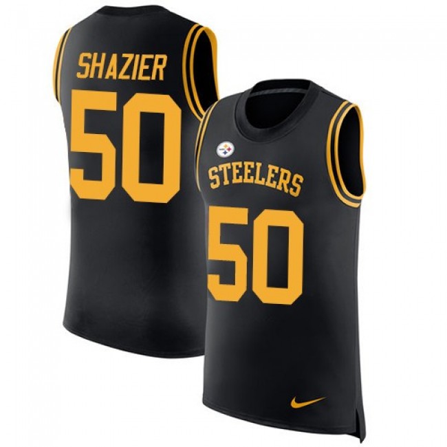 Nike Steelers #50 Ryan Shazier Black Team Color Men's Stitched NFL Limited Rush Tank Top Jersey