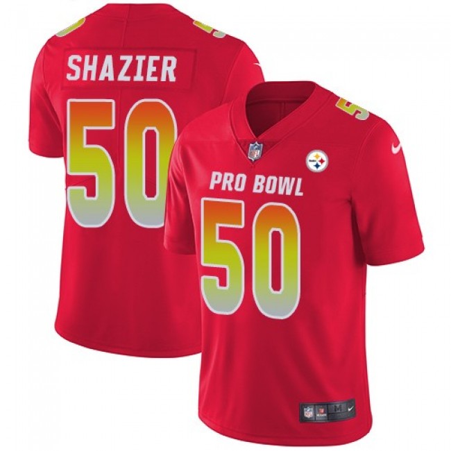 Women's Steelers #50 Ryan Shazier Red Stitched NFL Limited AFC 2018 Pro Bowl Jersey