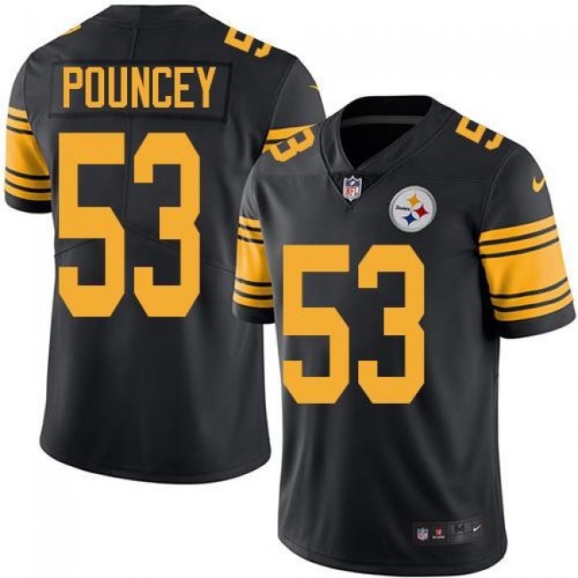 Nike Steelers #53 Maurkice Pouncey Black Men's Stitched NFL Limited Rush Jersey