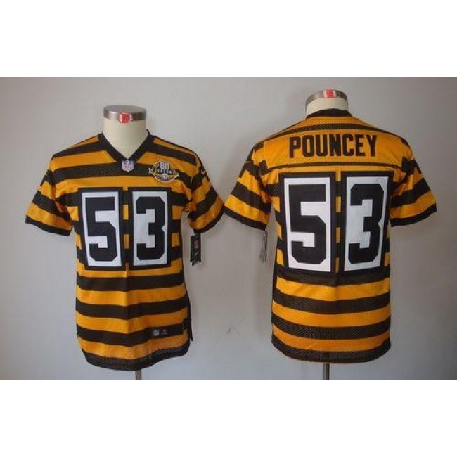 Pittsburgh Steelers #53 Maurkice Pouncey Black-Yellow Alternate Youth Stitched NFL Limited Jersey