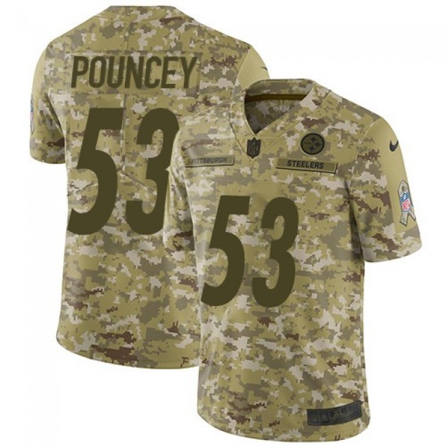 Nike Steelers #53 Maurkice Pouncey Camo Men's Stitched NFL Limited 2018 Salute To Service Jersey