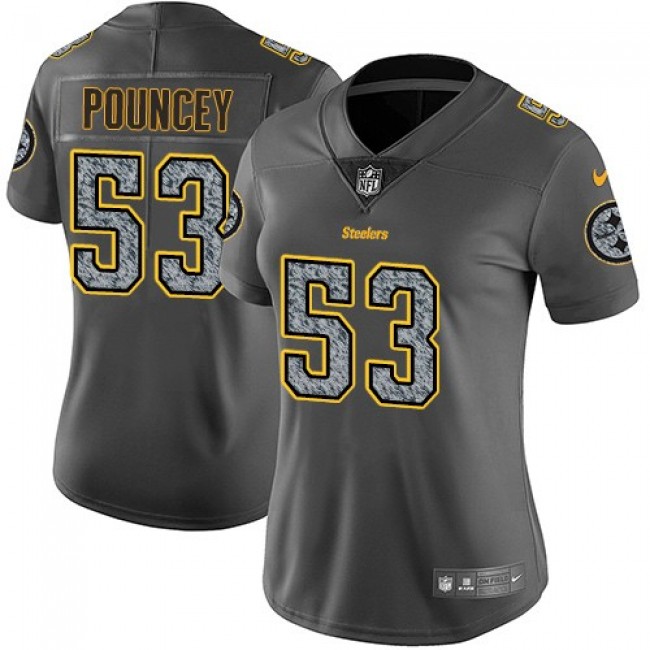 Women's Steelers #53 Maurkice Pouncey Gray Static Stitched NFL Vapor Untouchable Limited Jersey