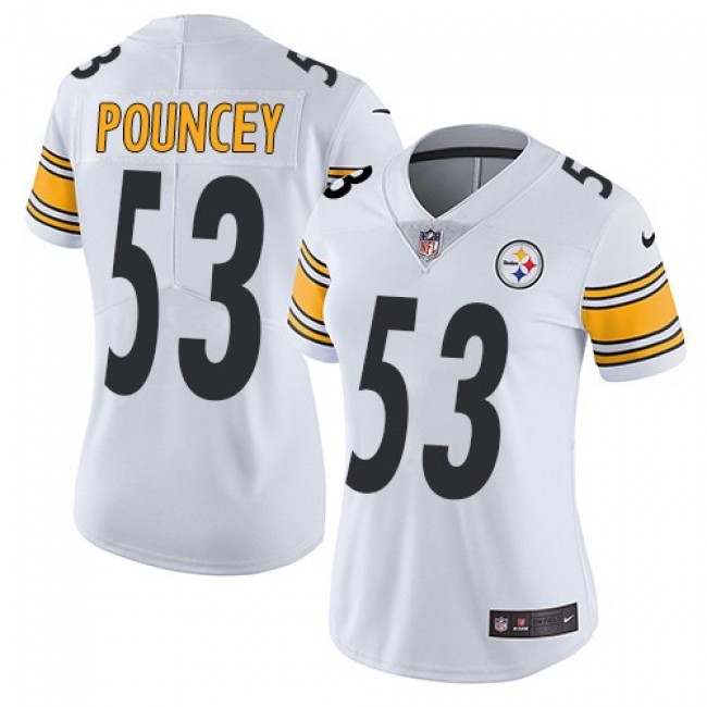 Women's Steelers #53 Maurkice Pouncey White Stitched NFL Vapor Untouchable Limited Jersey