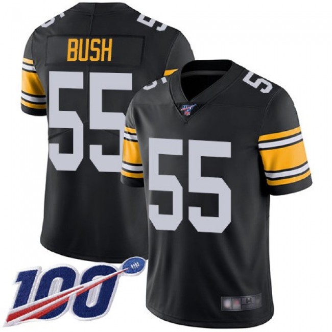 Nike Steelers #55 Devin Bush Black Alternate Men's Stitched NFL 100th Season Vapor Limited Jersey