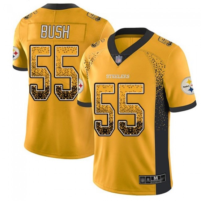 Nike Steelers #55 Devin Bush Gold Men's Stitched NFL Limited Rush Drift Fashion Jersey