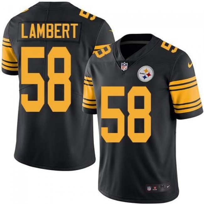 Nike Steelers #58 Jack Lambert Black Men's Stitched NFL Limited Rush Jersey
