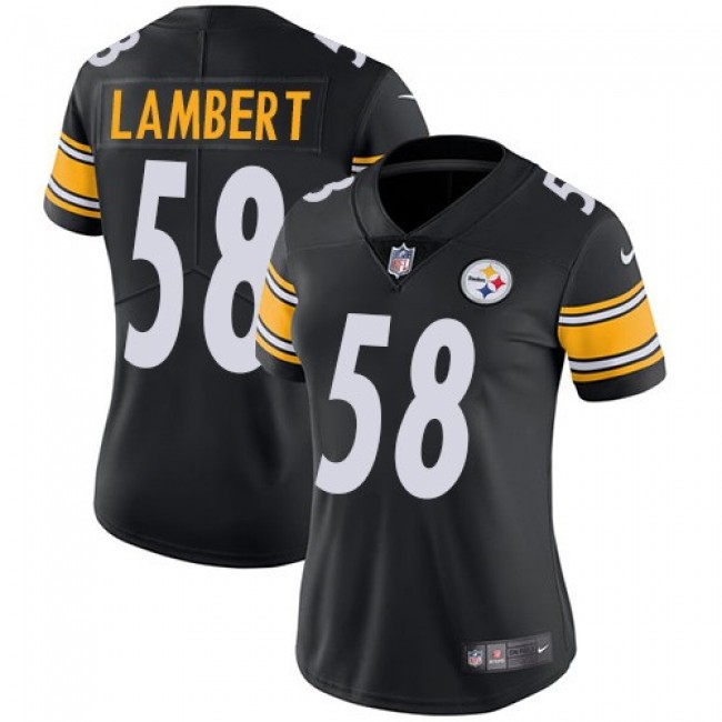 Women's Steelers #58 Jack Lambert Black Team Color Stitched NFL Vapor Untouchable Limited Jersey