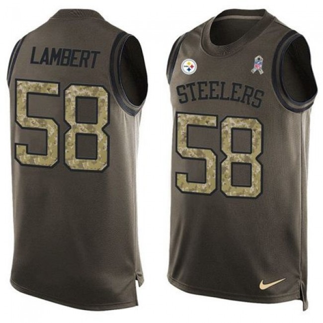 Nike Steelers #58 Jack Lambert Green Men's Stitched NFL Limited Salute To Service Tank Top Jersey