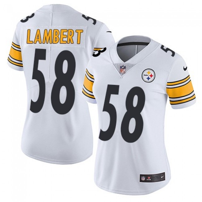 Women's Steelers #58 Jack Lambert White Stitched NFL Vapor Untouchable Limited Jersey