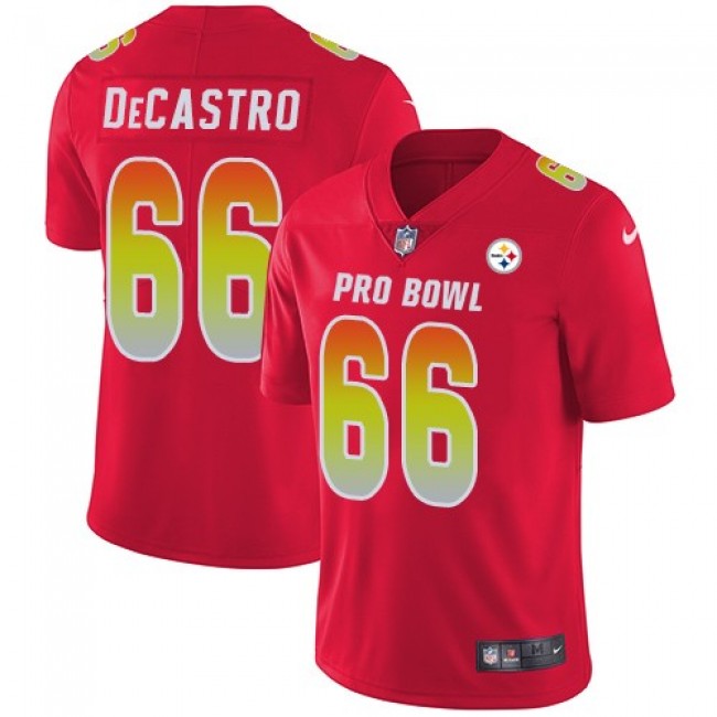 Pittsburgh Steelers #66 David DeCastro Red Youth Stitched NFL Limited AFC 2018 Pro Bowl Jersey