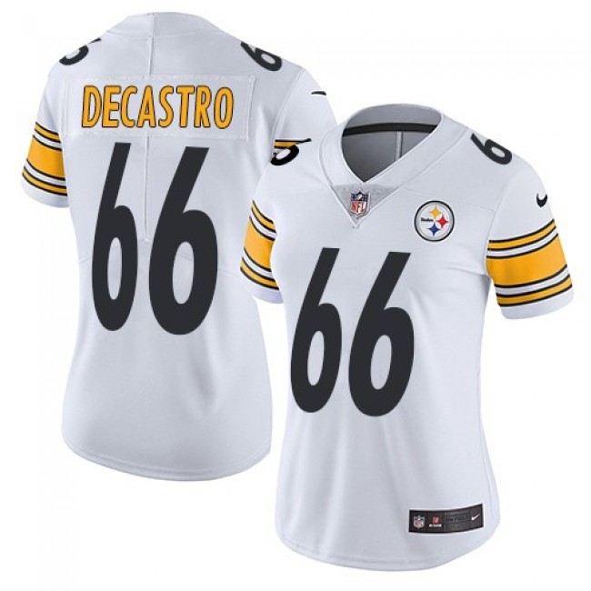 Women's Steelers #66 David DeCastro White Stitched NFL Vapor Untouchable Limited Jersey
